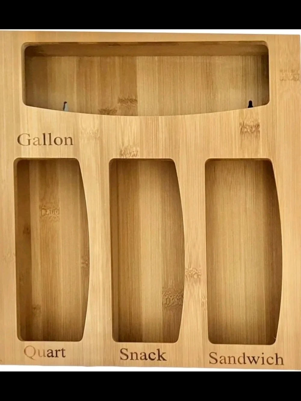 Oasieze Bamboo Plastic Multi Size Ziplock Bag Kitchen Drawer And Wall Organizer